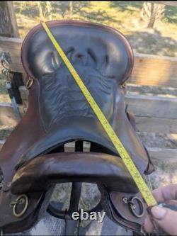 Tucker Saddlery Pleasure Trail Riding Western Saddle 17in Brown Leather Wool