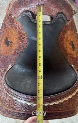 Twister Saddle Shop Bonham TX 14 seat Leather Roping Western Saddle