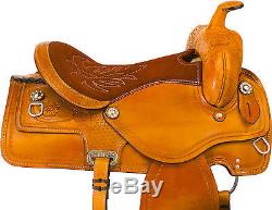 USED 15 16 17 18 WESTERN PLEASURE TRAIL ROPING RANCH HORSE LEATHER SADDLE TACK