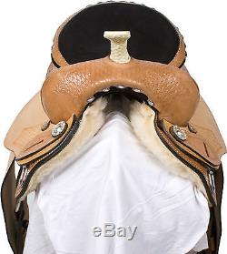 USED 15 ROUND SKIRT LEATHER WESTERN BARREL RACER PLEASURE HORSE SADDLE TACK SET