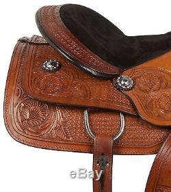 Used 16 Custom Western Reiner Reining Pleasure Trail Horse Leather Saddle