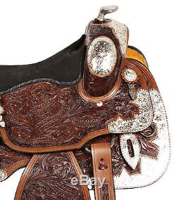 Used 16 Silver Western Pleasure Equitation Show Leather Horse Saddle Tack Set