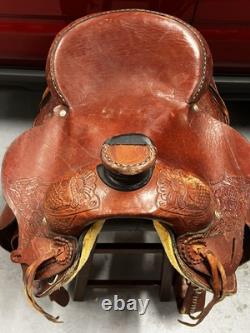 Unbranded Horse Saddle Western Leather Racing Saddle 16 Seat and 8 Gullet