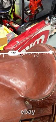 Unbranded Horse Saddle Western Leather Racing Saddle 16 Seat and 8 Gullet