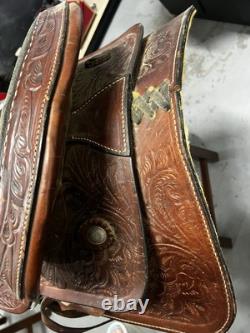 Unbranded Horse Saddle Western Leather Racing Saddle 16 Seat and 8 Gullet