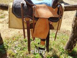 Unbranded Western Saddle, Suede Seat And Tan Rough Out Fenders