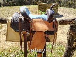 Unbranded Western Saddle, Suede Seat And Tan Rough Out Fenders