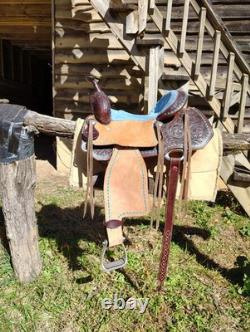 Unbranded Western Saddle, Suede Seat And Tan Rough Out Fenders