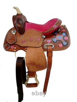 Used 10 12 13 Western Youth Kids Child Barrel Racing Pleasure Horse Trail Saddle