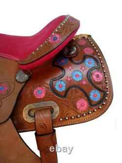 Used 10 12 13 Western Youth Kids Child Barrel Racing Pleasure Horse Trail Saddle