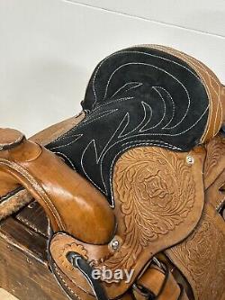 Used 10 Brown Western Horse Leather Pony Kids Saddle