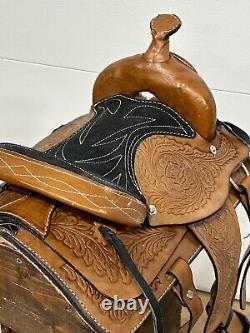 Used 10 Brown Western Horse Leather Pony Kids Saddle