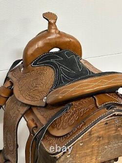 Used 10 Brown Western Horse Leather Pony Kids Saddle