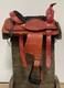 Used 10 Red Western Horse Leather Pony Kids Saddle