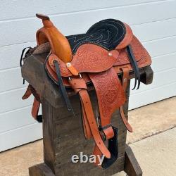 Used 10 Tan Pony Kids Western Horse Leather Saddle