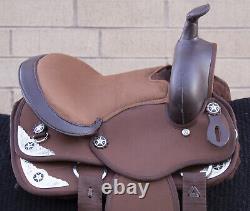 Used 12 13 Youth Kids Western Barrel Racing Show Trail Synthetic Horse Saddle