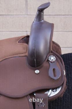 Used 12 13 Youth Kids Western Barrel Racing Show Trail Synthetic Horse Saddle