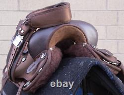 Used 12 13 Youth Kids Western Barrel Racing Show Trail Synthetic Horse Saddle