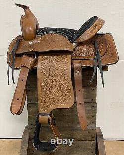 Used 12 Brown Leather Shetland Pony Kid Pleasure Western Saddle