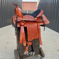 Used 12 Tan Leather Pleasure Kids Western Pony Saddle Mini Shetland