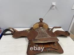 Used 13.25 Seat Western Star all-purpose saddle withrawhide cantle & pommel
