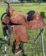 Used 13 Action Co. Tooled Youth/child's Western Saddle Withsuede Seat Us Made