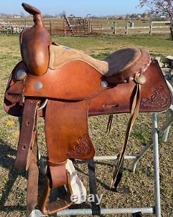 Used 13 Buffalo youth/pony Western trail / pleasure saddle spot tooled leather