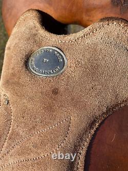 Used 13 Buffalo youth/pony Western trail / pleasure saddle spot tooled leather