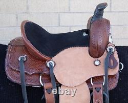 Used 13 Youth Kids Roping Roper Ranch Trail Western Leather Comfy Horse Saddle