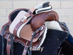 Used 13 Youth Kids Roping Roper Ranch Trail Western Leather Comfy Horse Saddle