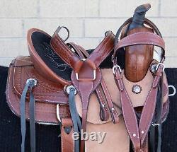 Used 13 Youth Kids Western Quarter Horse Leather Roping Ranch Trail Saddle