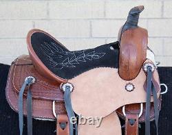 Used 13 Youth Kids Western Quarter Horse Leather Roping Ranch Trail Saddle