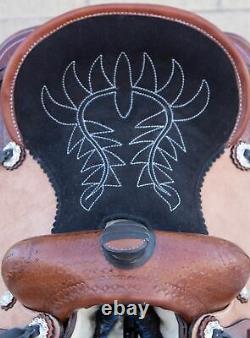 Used 13 Youth Kids Western Quarter Horse Leather Roping Ranch Trail Saddle