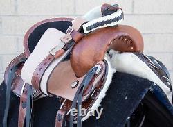 Used 13 Youth Kids Western Quarter Horse Leather Roping Ranch Trail Saddle