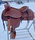 Used 13 Brown Tooled Leather Youth/child's Western Saddle Withsuede Seat Us Made