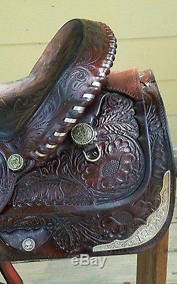 Used 14 1/2 Circle Y Saddle with Silver