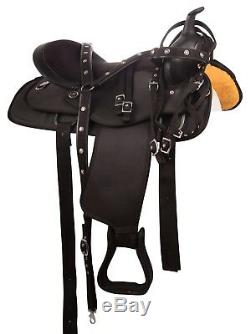 Used 14 15 16 17 18 Synthetic Western Pleasure Trail Cowboy Horse Saddle Tack