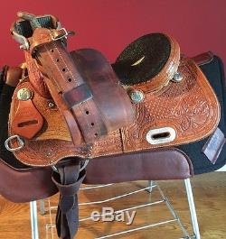 Used 14 Custom Jeff Smith Cowboy Collection Barrel Saddle