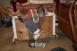 Used 14 Seat Big Horn brown nylon/leather Western Saddle 102 US made VGC