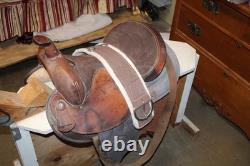 Used 14 Seat Big Horn brown nylon/leather Western Saddle 102 US made VGC