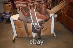 Used 14 Seat Big Horn brown nylon/leather Western Saddle 102 US made VGC