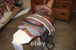 Used 14 Seat Big Horn brown nylon/leather Western Saddle 102 US made VGC