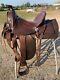 Used 14 Skot Line Hard Seat High Back Western Mule Saddle Us Made