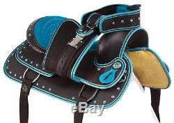 Used 15 16 17 18 Turquoise Western Silver Pleasure Trail Show Horse Saddle