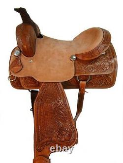 Used 15 16 17 18 Western Saddle Roing Ranch Horse Trail Pleasure Leather Tack