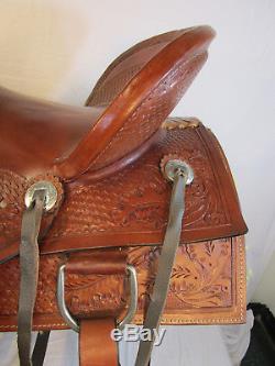 Used 15 16 17 Wade Roper Western Pleasure Leather Horse Roping Ranch Saddle