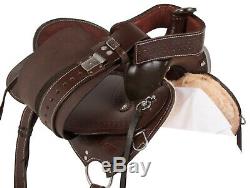 Used 15 16 17 Western Trail Pleasure Horse Saddle Leather Comfy Round Skirt