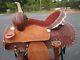 Used 15 16 Barrel Racing Cross Tooled Show Floral Leather Western Horse Saddle