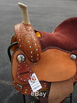 Used 15 16 Buckstitch Barrel Racing Pleasure Show Leather Western Horse Saddle