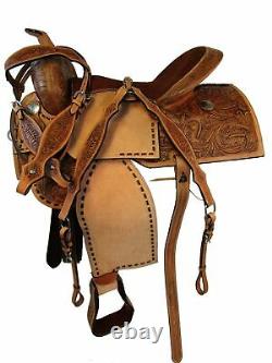 Used 15 16 Western Saddle Pleasure Rodeo Trail Show Horse Barrel Racing Tack Set